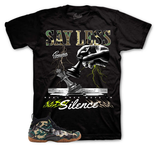 Say Less Graphic T-Shirt | Foamposite Green Camo