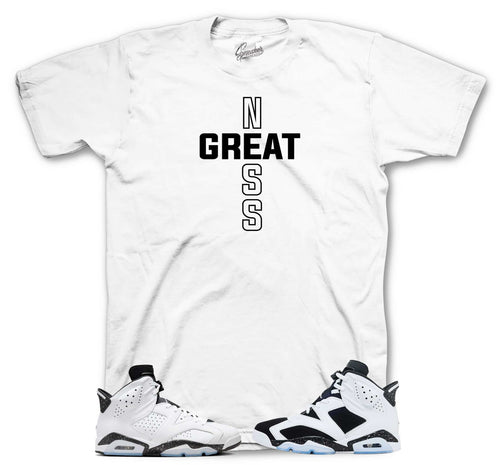 Retro 6 White Black Greatness Cross Shirt