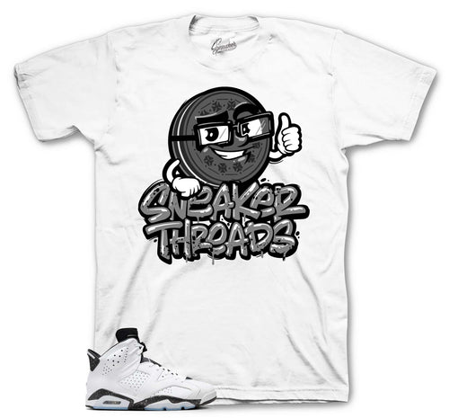 Retro 6 White Black Cookie Shirt