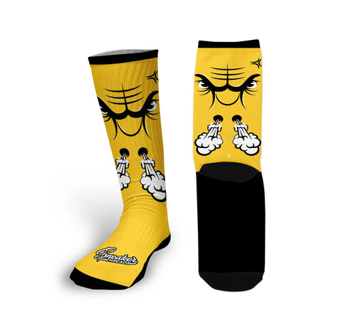Retro 4 Tour Yellow Raging Face Socks