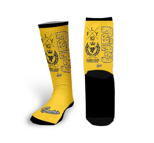 Retro 4 Tour Yellow Flight Crest Socks