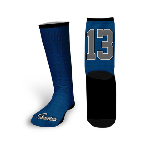 Retro 13 Flint Grey Number Socks