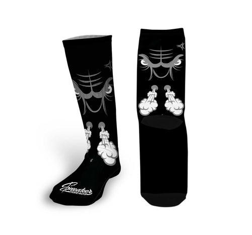 Retro 8 Chrome Raging Face Socks