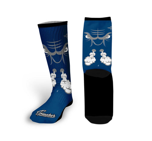 Retro 13 Flint Grey Raging Face Socks
