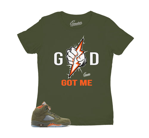 Womens - Olive 5 Gods plan Shirt