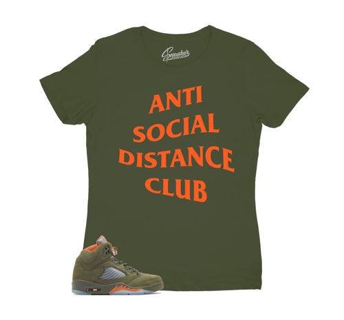 Womens - Olive 5 Social Distance Shirt