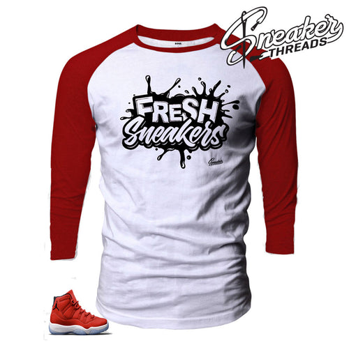 Jordan 11 gym red raglans fresh sneakers shirts matching long sleeve.