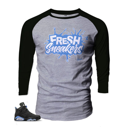 Retro 6 University Blue Fresh Sneakers Raglan Shirt