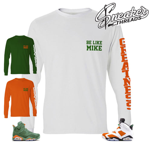 Long sleeve shirts match Jordan 6 gatorade shoes | Be Like Mike