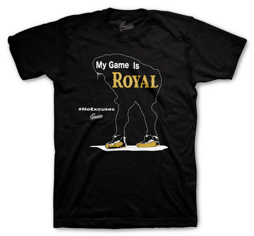 Jordan 12 Reverse Taxi sneaker that has matching shirt