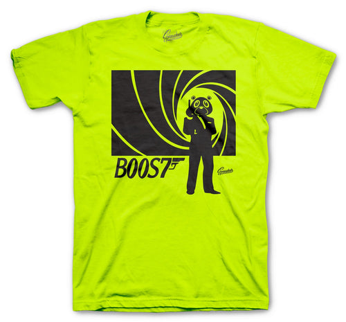 neon green shirts match the yeezy yeezreel sneaker collection