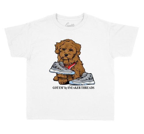 Kids Jordan Retro 11 cool grey Sneaker T-shirts And Matching boys