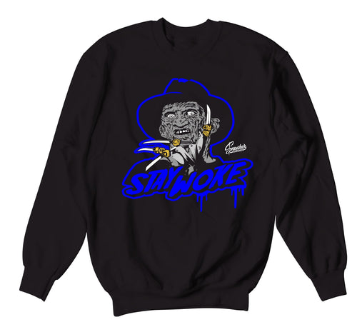 Racer Blue Jordan 9s match crewnecks