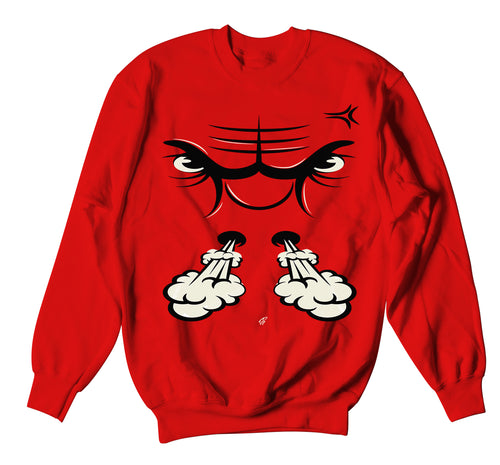 Retro 6 Carmine Raging Face Sweater