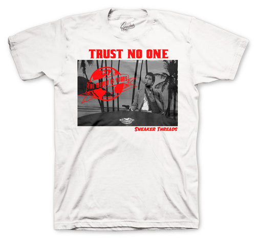 T shirt collection matches with the Jordan 4 metallic red sneaker collection 