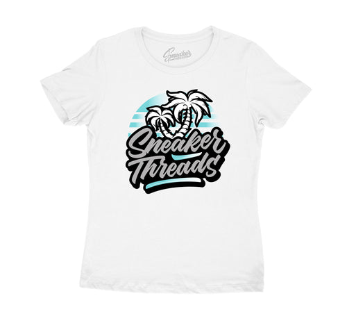 womens jordan 13 island green tees shirts match shoes.