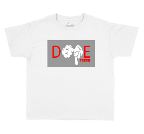 kids collection of tees have matching sneaker Jordan 12 dark grey collection