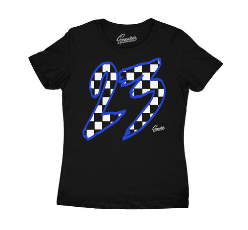 Ladies Sneaker Tees Match Air Jordan 5 Racer Blue Women's Shoes.