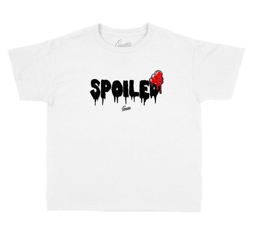 collection of shirts made for children designed to match the retro Jordan 11 breds