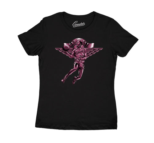womens t shirt collection matching with Jordan 8 burgundy sneaker collection 