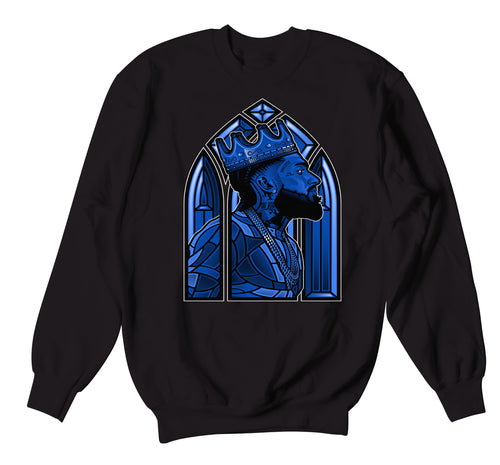 Crewneck s designed to match the Jordan 13 black hyper royal sneaker