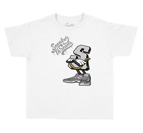 Kids Jordan Retro 11 cool grey Sneaker T-shirts And Matching boys