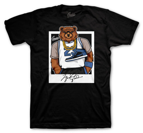 Retro 1 Dark Marina Blue Portrait Bear Shirt