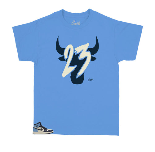 Kids shirts designed to match perfect with the kids shoe Jordan 1 unc obsidian