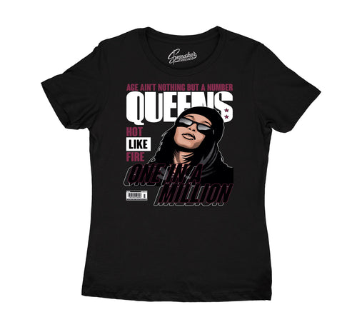 Burgundy Jordan 8 sneaker collection matching ladies tee collection 
