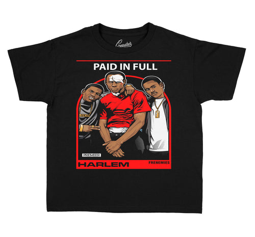 Kids Jordan 4 Red Thunder Tees and outfits match crimson boys retro 4