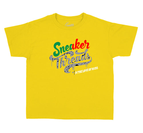 Jordan 4 Rasta sneaker collection matches with boys shirt collection 