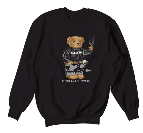 Retro 4 Black Cat Cheers Bear Sweater