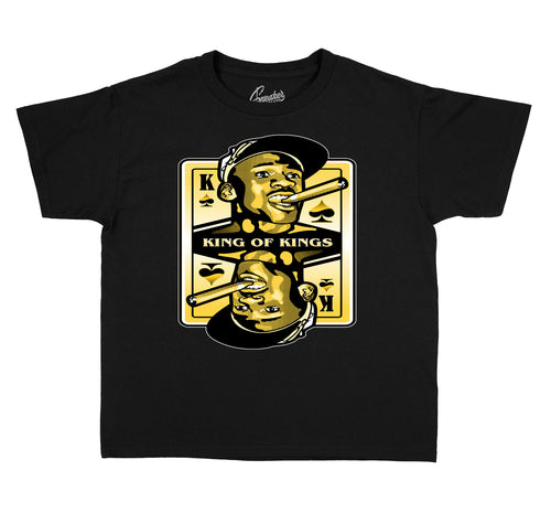 Kids t shirts to match the Jordan 9 uni gold sneaker collection 