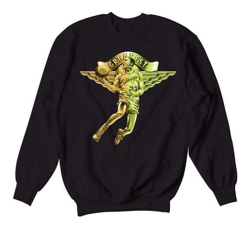 Jordan 1 volt gold sneaker has matching crew neck sweater collection 