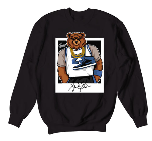 Retro 1 Dark Marina Blue Portrait Bear Sweater