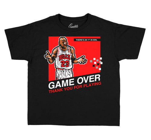 Kids Jordan 4 Red Thunder Tees and outfits match crimson boys retro 4