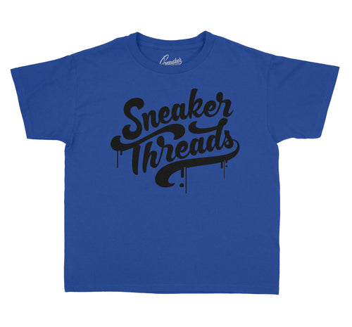 Black Hyper Royal Jordan 13 sneaker collection matching kids tees
