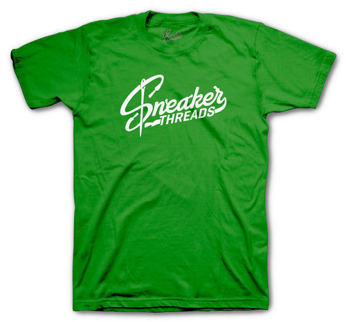 Green Metallic Jordan 4 sneakers matching with the mens shirt collection 