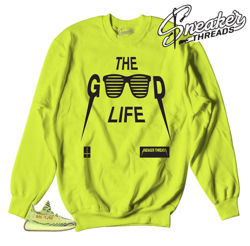 Frozen yellow yeezy sweaters collection of shirts to match shoes.