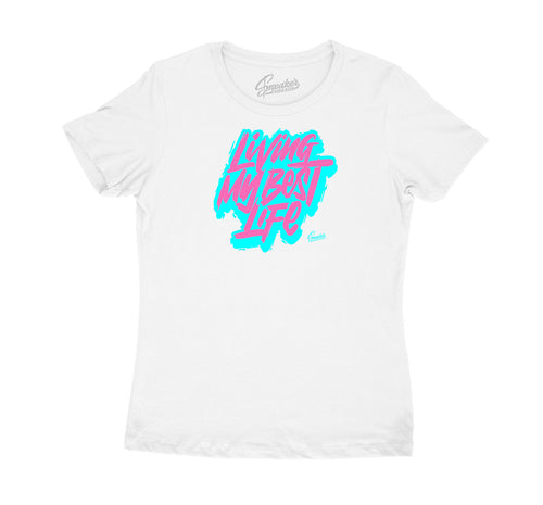 Aurora Green Jordan 13 sneaker collection has matching womens shirts