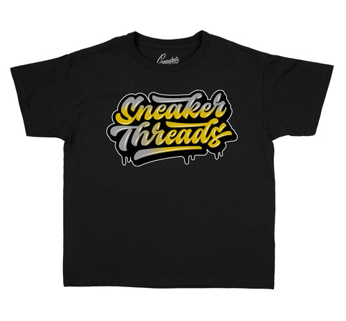 Children t shirts matching with the Jordan 1 black Gold sneaker collection 