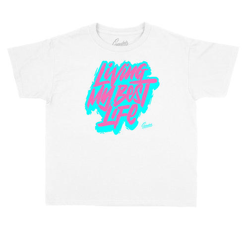 T shirt collection for kids matches with the Jordan 13 aurora green sneaker collection 