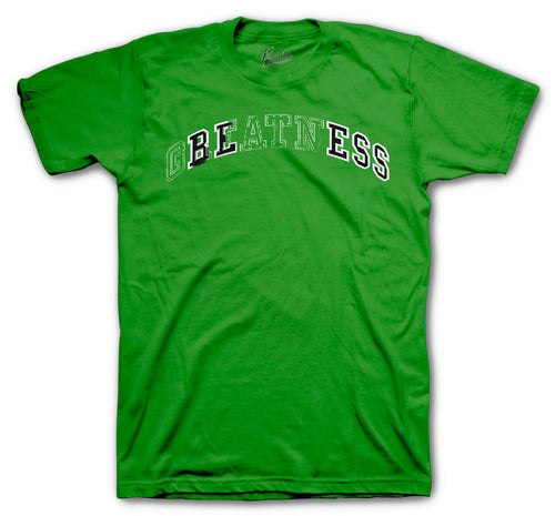 Green Metallic Jordan 4 sneakers that match perfectly with guys tee collection 