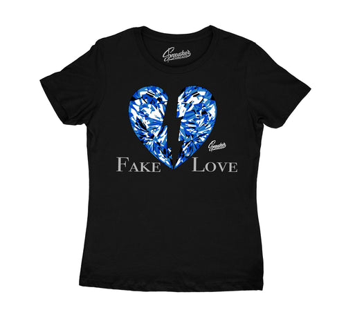 Ladies tee collection to match Air Jordan 5 Racer Blue Sneaker collection