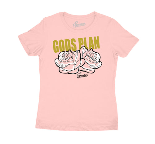 Womens T shirt collection to match with Jordan 6 gold hoops sneaker collection 
