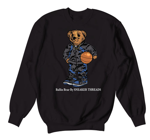 Retro 1 Dark Marina Ballin Bear Sweater
