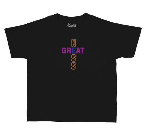 Childrens tees made to match the Jordan 4 rush violet
