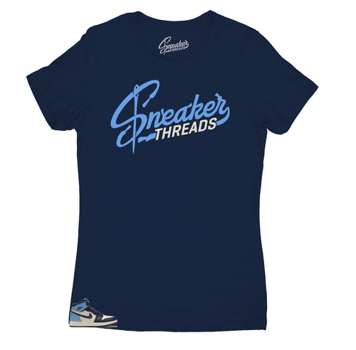 Womens tees designed to match womens sneaker collection Jordan 1 unc obsidian