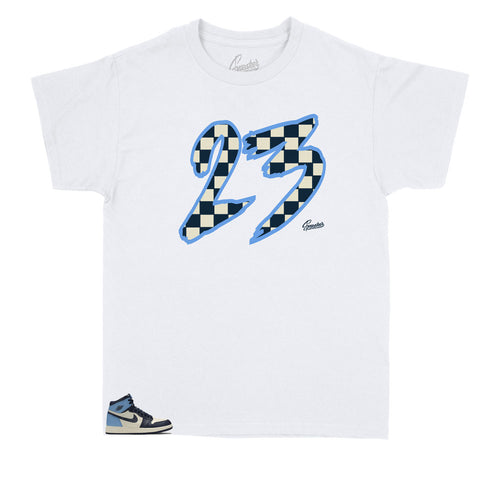 Jordan 1 Unc Obsidian kids sneaker collection matches kids tees created to match perfectly