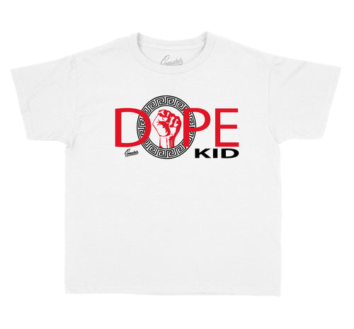 Jordan 9 gym red kids retro sneaker has matching kids t shirts